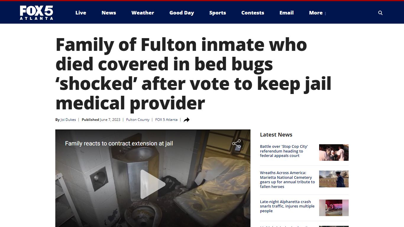 Family of Fulton inmate who died covered in bed bugs ‘shocked’ after ...