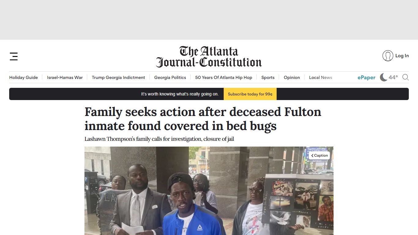 Family seeks action after deceased Fulton inmate found covered in bed bugs